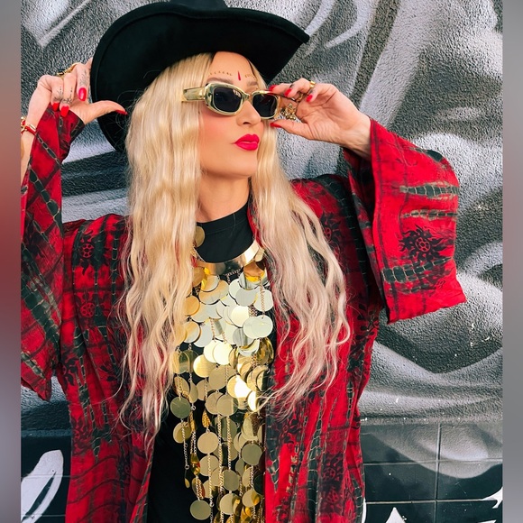 CHAI RED SILK SUSTAINABLE KIMONO - Picture 6 of 15